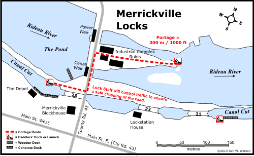 Map of the Merrickville Lockstation