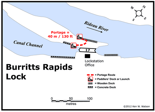 Map of Burritts Rapids Lockstation