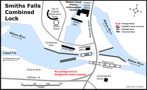 Map of Smiths Falls Combined Lockstation