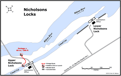 Map of Upper and Lower Nicholsons Lockstations