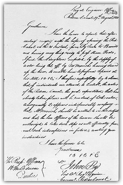 Colonel By's Letter