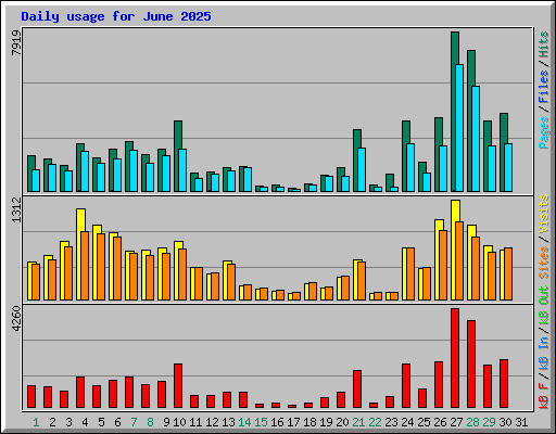 Daily usage for June 2025