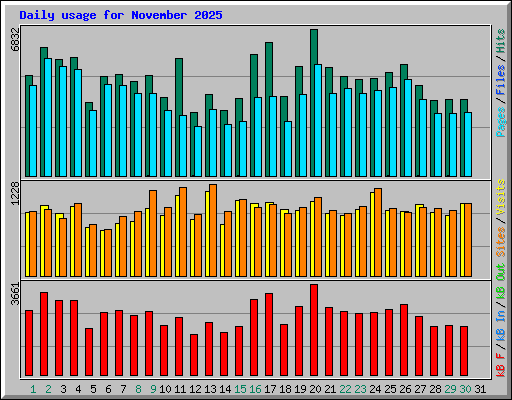 Daily usage for November 2025