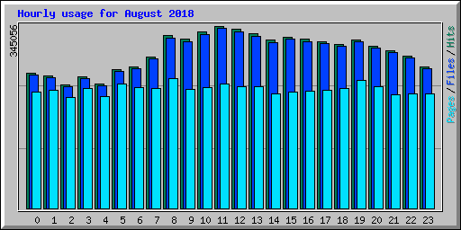 Hourly usage for August 2018