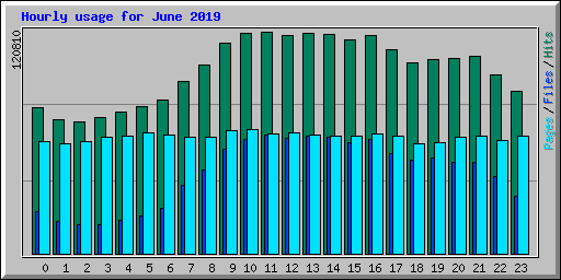 Hourly usage for June 2019