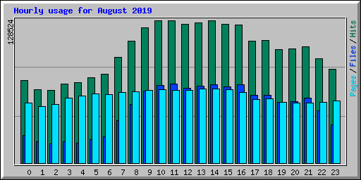 Hourly usage for August 2019