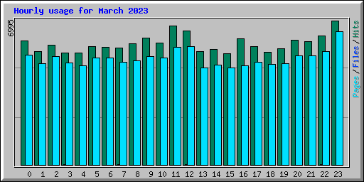 Hourly usage for March 2023